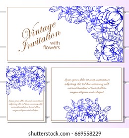 Invitation with floral background