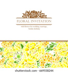 Invitation with floral background