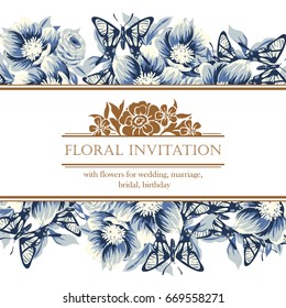 Invitation with floral background
