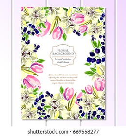 Invitation with floral background
