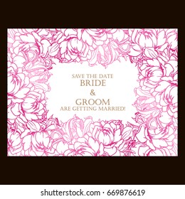 Invitation with floral background