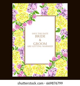 Invitation with floral background