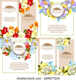 Invitation with floral background