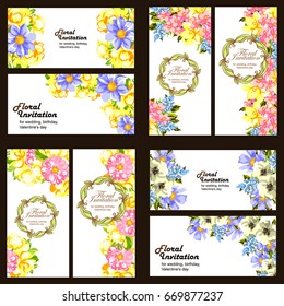 Invitation with floral background