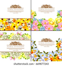 Invitation with floral background Invitation with floral background