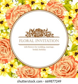 Invitation with floral background