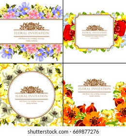 Invitation with floral background