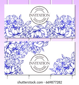 Invitation with floral background