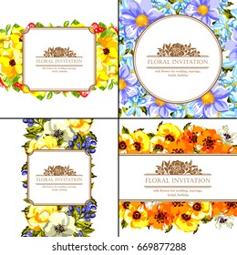 Invitation with floral background