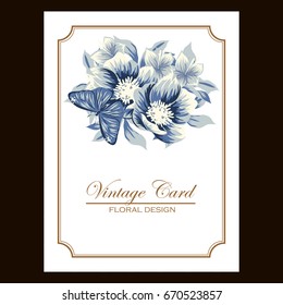 Invitation with floral background