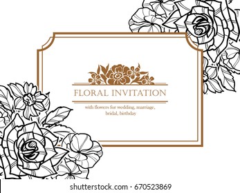Invitation with floral background