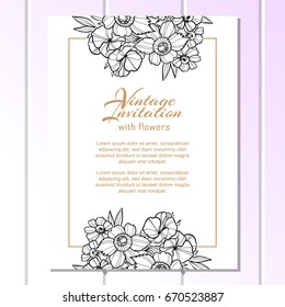 Invitation with floral background