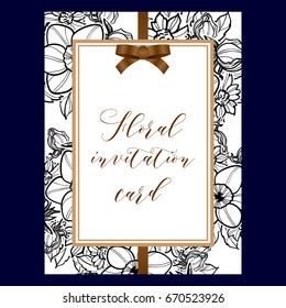 Invitation with floral background