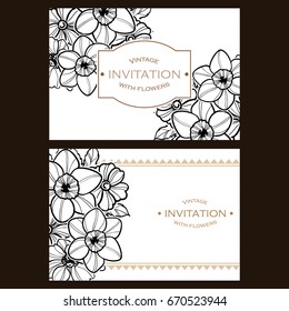 Invitation with floral background