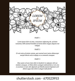 Invitation with floral background