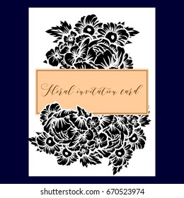 Invitation with floral background