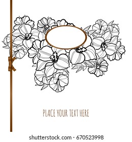 Invitation with floral background