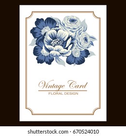 Invitation with floral background