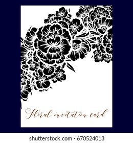 Invitation with floral background