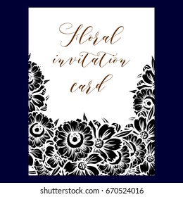 Invitation with floral background