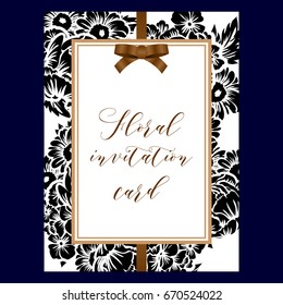 Invitation with floral background