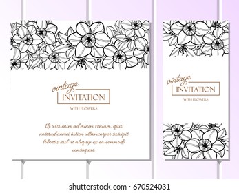 Invitation with floral background