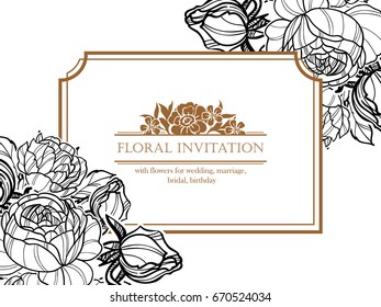 Invitation with floral background