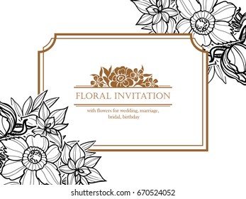 Invitation with floral background