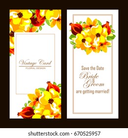 Invitation with floral background