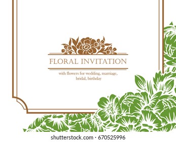Invitation with floral background