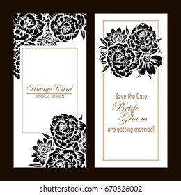 Invitation with floral background