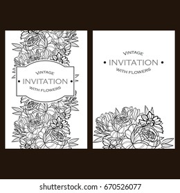 Invitation with floral background