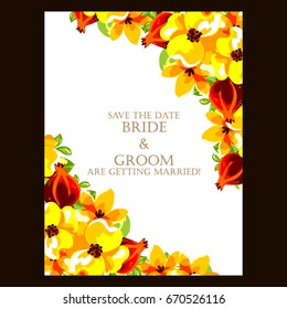 Invitation with floral background