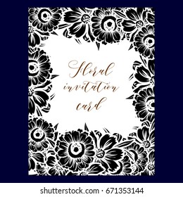 Invitation with floral background