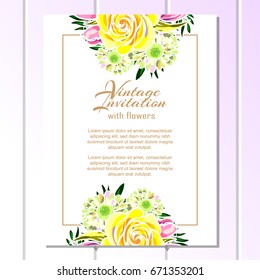 Invitation with floral background