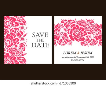 Invitation with floral background