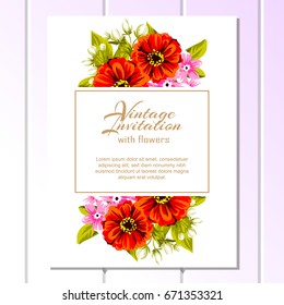 Invitation with floral background