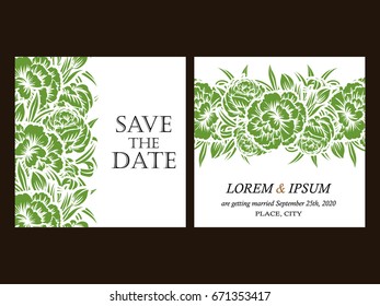 Invitation with floral background