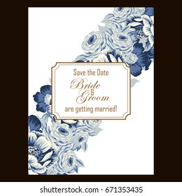 Invitation with floral background