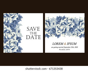 Invitation with floral background