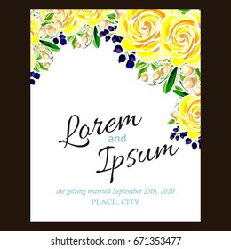 Invitation with floral background