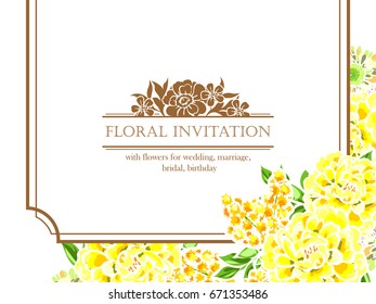 Invitation with floral background