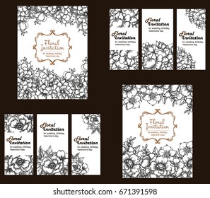 Invitation with floral background