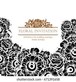 Invitation with floral background