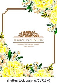 Invitation with floral background