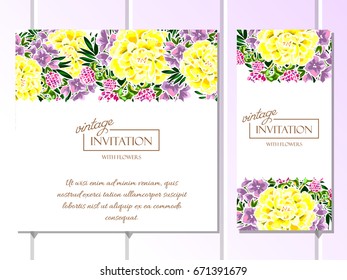 Invitation with floral background