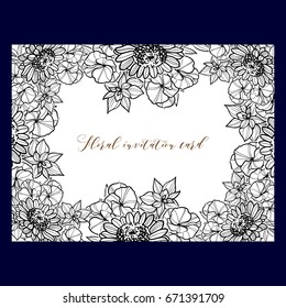 Invitation with floral background