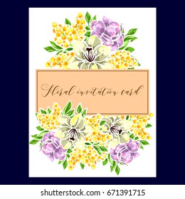 Invitation with floral background