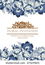 Invitation with floral background