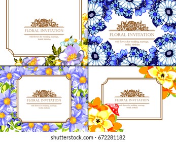 Invitation with floral background